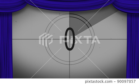 Countdown to open the curtain (0 to 5) Screen: Black and white Curtain: Blue 90097857