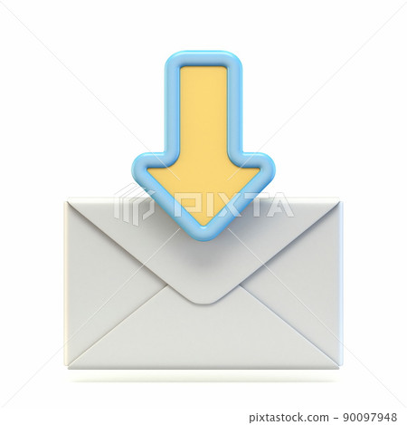 Mail icon with download arrow sign 3D 90097948
