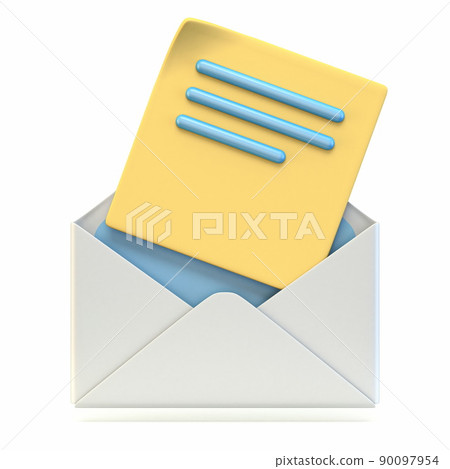 Mail icon opened envelope 3D Mail icon opened envelope 3D 90097954