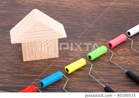 房子畫（房子和五顏六色的畫輥） 90100535