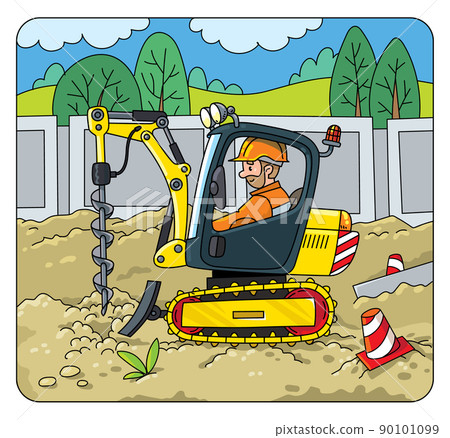 Mini drilling excavator with drill and driver 90101099