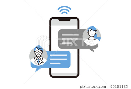 Online medical treatment with a male doctor and smartphone 90101185