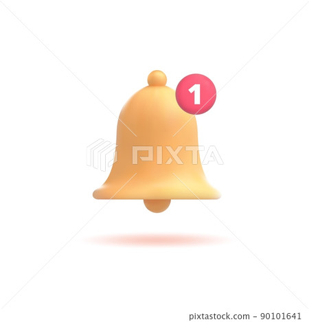 3d notification bell, social media icon, alert or reminder isolated on white background. Vector illustration 90101641