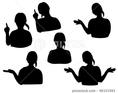Silhouette female illustration black easy-to-use gesture set Silhouette female illustration black easy-to-use gesture set 90101993