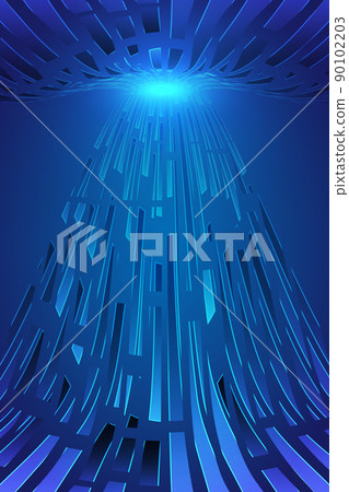 藍色多邊形碎片撞擊力量感科技背景 90102203