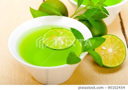 mint infusion tea tisane with lime 90102434