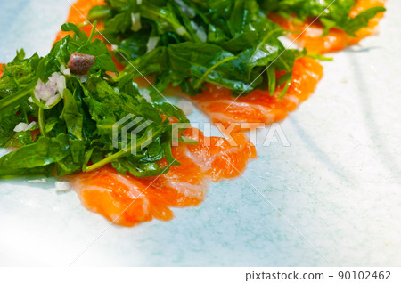 fresh salmon carpaccio fresh salmon carpaccio 90102462
