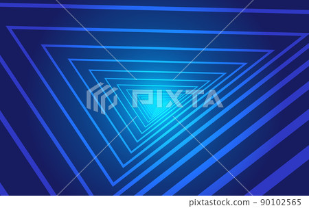 Lines triangles extend to the distance blue technology tunnel space background 90102565