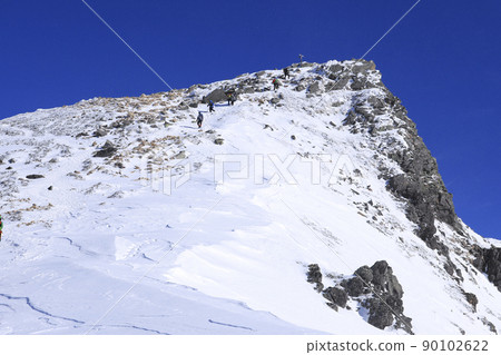 Mt. Tengu, a snowy mountain in the midwinter Mt. Tengu, a snowy mountain in the midwinter 90102622