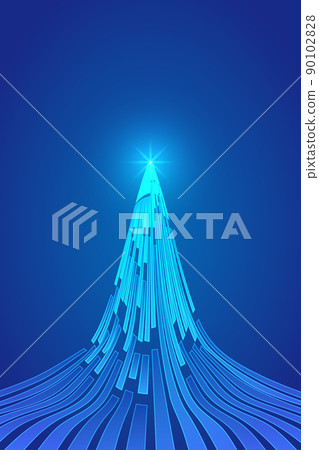 藍色條紋延伸彙聚形似冰雪山峰互聯網科技 90102828