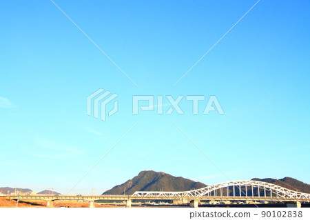 Scenery of Gifu City, Mt. Kinka and Chusetsu Bridge 90102838