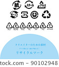 Recycle symbol paper plastic aluminum steel paper pack cardboard recycling 90102948