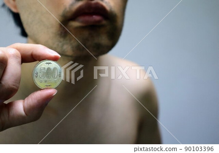 鬍鬚脫毛是一枚硬幣的圖像 90103396