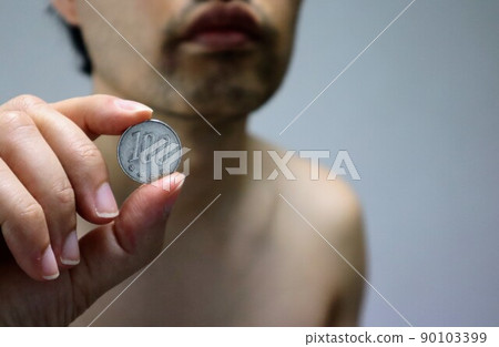 Beard hair removal is an image of one coin Beard hair removal is an image of one coin 90103399