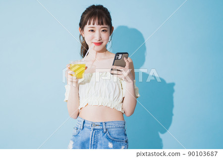 Summer woman light blue back 90103687