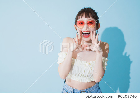 夏天女人淺藍背 90103740