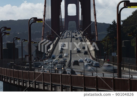 The cars traffic over the Golden Gate in San Francisco, CA, USA The cars traffic over the Golden Gate in San Francisco, CA, USA 90104826