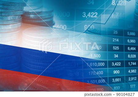 Stock market investment trading financial, coin and Slovakia flag or Forex for analyze profit finance business trend data background. Stock market investment trading financial, coin and Slovakia flag or Forex for analyze profit finance business trend data background. 90104827