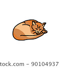 Sleeping cat color line icon. Pictogram for web page 90104937
