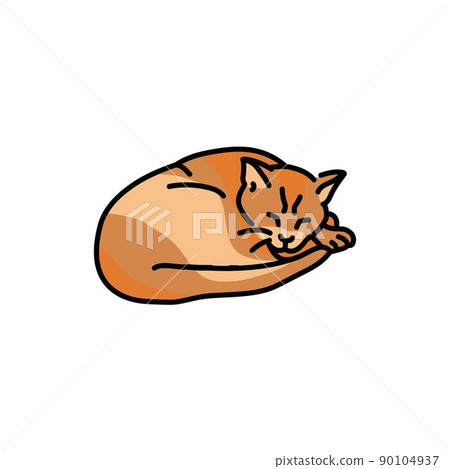 Sleeping cat color line icon. Pictogram for web page 90104937