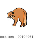 Standing angry cat color line icon. Pictogram for web page 90104961