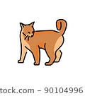 Playful cat standing color line icon. Pictogram for web page 90104996