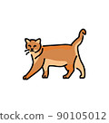 Happy cat standing color line icon. Pictogram for web page 90105012