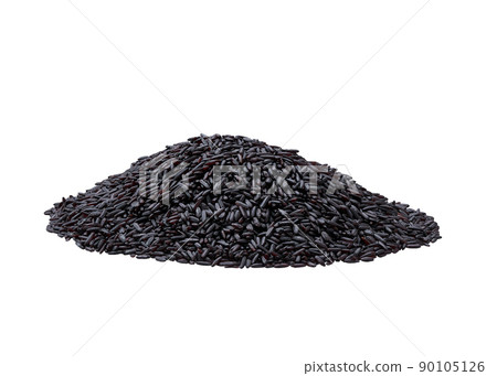 Pile of black rice isolated on white background. Pile of black rice isolated on white background. 90105126