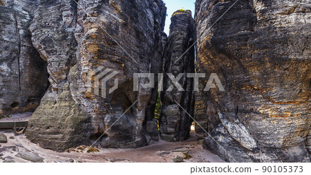Rock in Sandstone Mountains The Tisa Rocks, Tisa Walls - Tiske steny, Czech republic 90105373