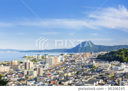 Overlooking Beppu Oita city area and Beppu Bay Overlooking Beppu Oita city area and Beppu Bay 90106145