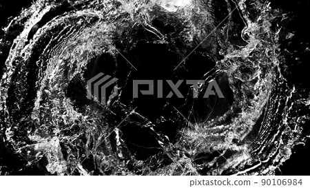 Abstract twister shape of water splash, isolated on black background. Freeze motion, energy and wash concept. 90106984