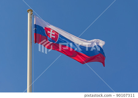 Slovakia Flag Blue Sky Slovakia Flag Blue Sky 90107311