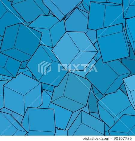blue cubes. Vector illustration for presentations, advertising. eps 10 90107786