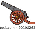 Ancient or pirate cannon vector illustration 90108262