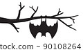 Bat hanging from tree vector illustration 90108264