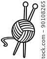 Yarn ball and knitting needles 90108265