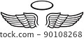 Angel wings and halo vector 90108268