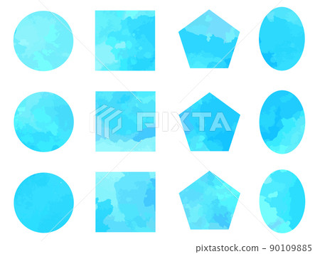 Illustration material set of geometric motif of watercolor texture Illustration material set of geometric motif of watercolor texture 90109885