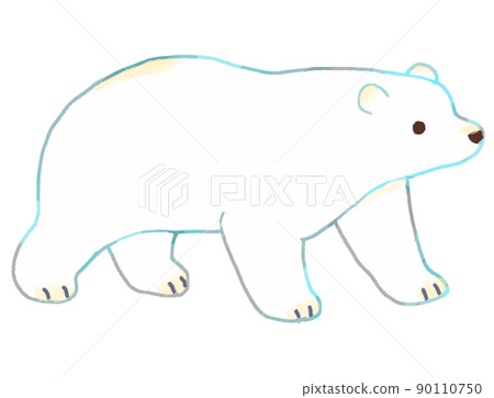 Illustration of a polar bear in refreshing colors 90110750