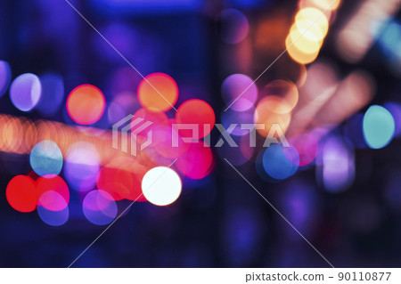 路燈的彩色球散景 路燈的彩色球散景 90110877