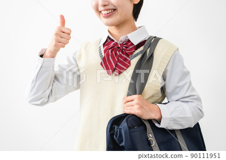 高中女生豎起大拇指 高中女生豎起大拇指 90111951