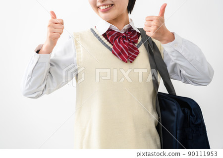 高中女生豎起大拇指 高中女生豎起大拇指 90111953