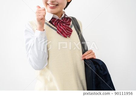 高中女生豎起大拇指 高中女生豎起大拇指 90111956