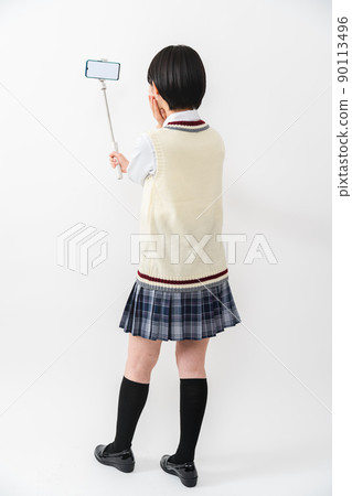 高中女生用智能手機自拍 高中女生用智能手機自拍 90113496