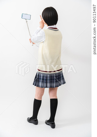 高中女生用智能手機自拍 高中女生用智能手機自拍 90113497