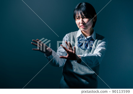 High school girls who can get rid of by hand 90113599