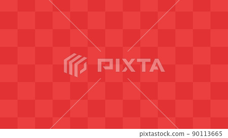 Japanese-style background material, red checkered pattern, horizontally long 16: 9 90113665