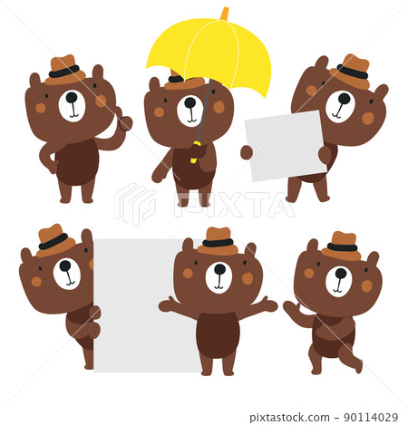 Cute bear cartoon presenting chibi concept Cute bear cartoon presenting chibi concept 90114029