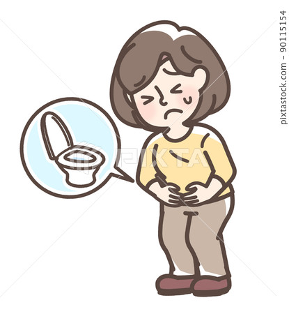 一個因腹痛而飢餓的女人 90115154