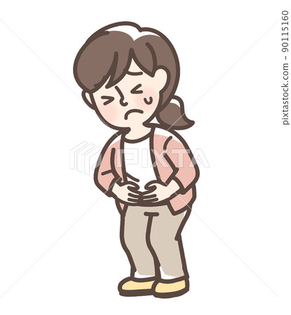 一個因腹痛而飢餓的女人 90115160
